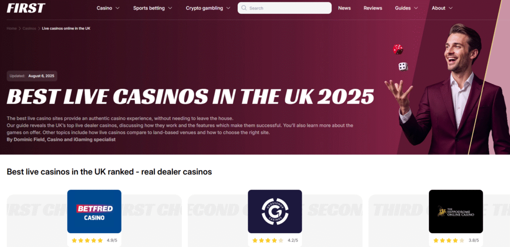 Best Live Dealer Casinos in the UK - Dominic Field iGaming writer