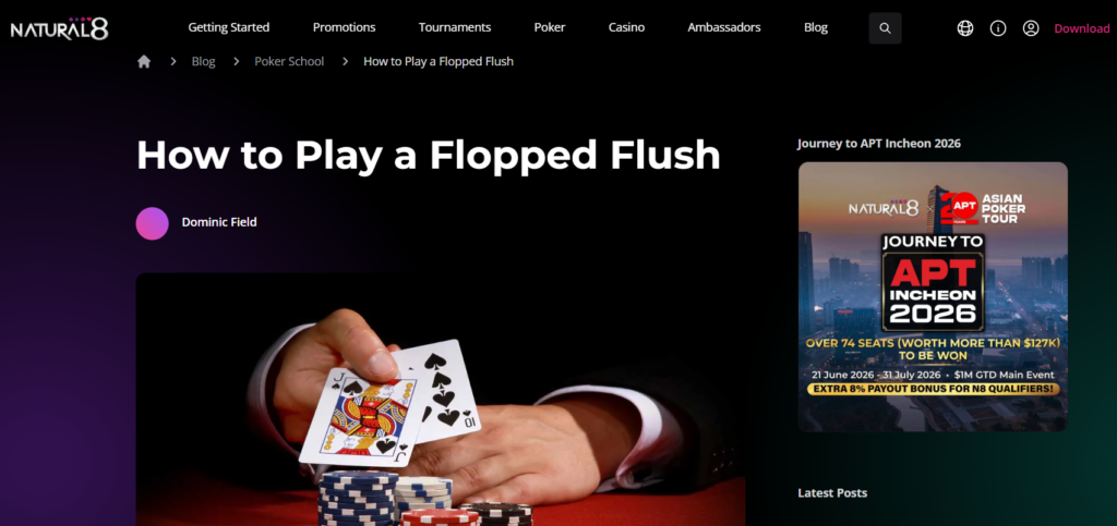 How to Play a Flopped Flush - Dominic Field iGaming writer